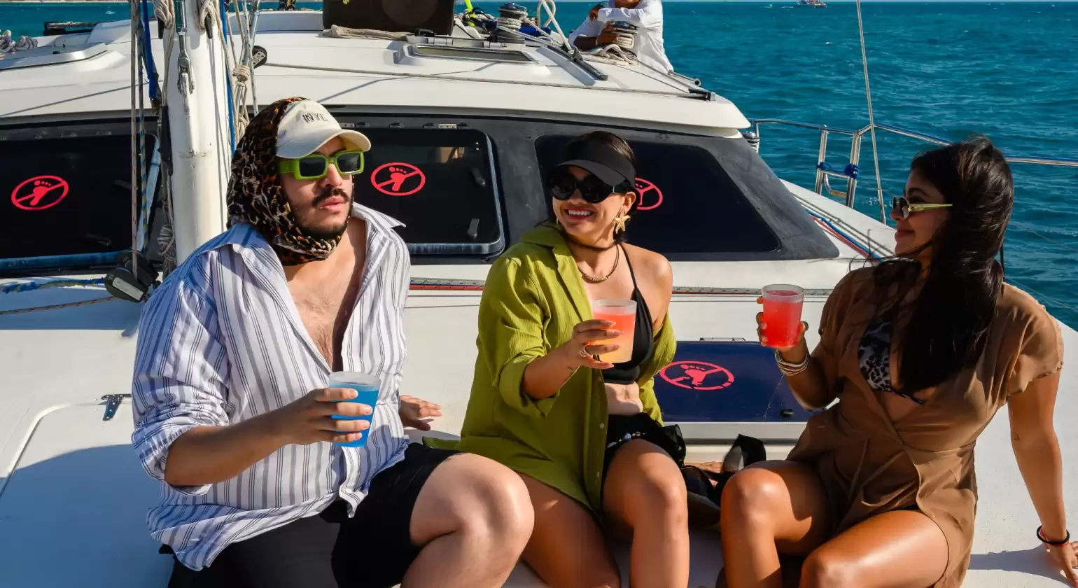 Party On Board Catamaran Tour Isla Mujeres Adults-Only Sailing Experience